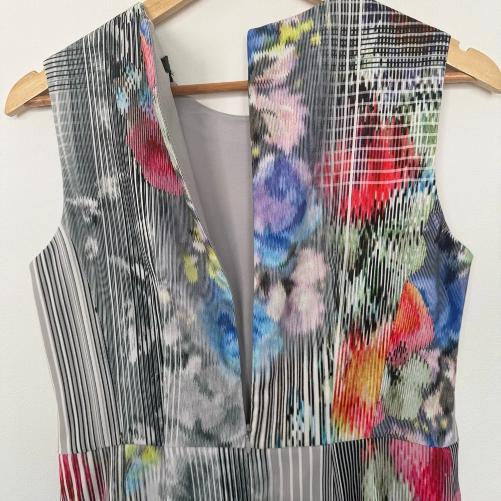 Anthropologie Nanette Lepore Sheath Dress Floral Stripes Artsy Boho Size 6 - Picture 9 of 10